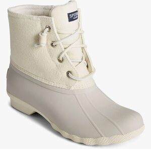 Sperry Saltwater Ivory Women’s Duck Wool Rain Boots 7.5 NEW